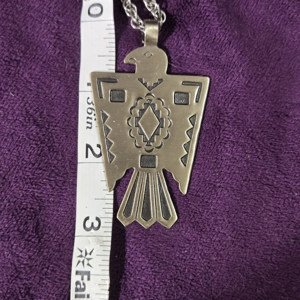 Silver Thunderbird Pendant Necklace - Picture 7 of 8